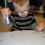 student writing
