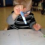 student writing