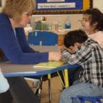 student reading