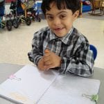 student writing