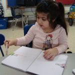 student writing