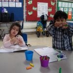 student writing
