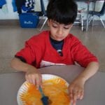 student painting