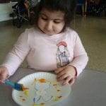student painting