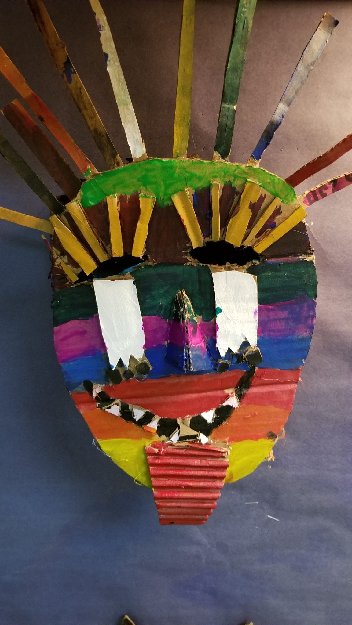 Cardboard Masks! – Mrs. Kruger – Lowrey Middle School Art