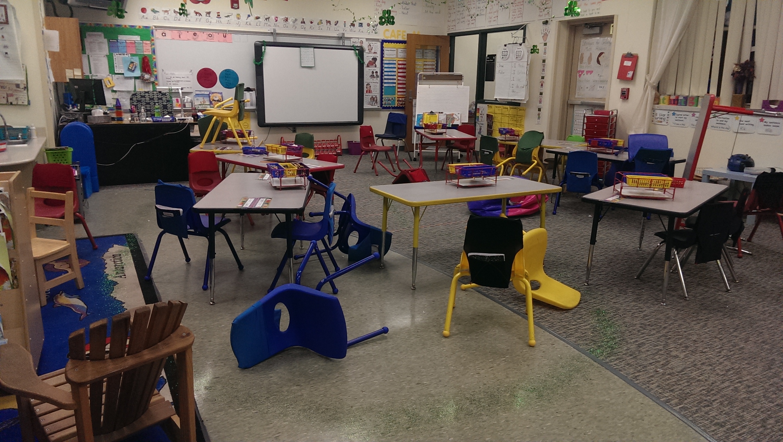 patricks day morning, we came into our classroom that was