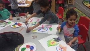 We had our end of the month reward party! We voted on having a painting party!
