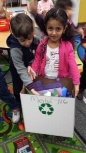 We recycle our scrap papers after our project!
