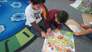 We learned a new game during inside recess...Candyland!