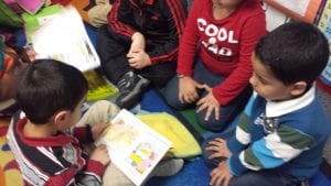 Our Kindergarteners buddy read to Preschoolers!!!! :) This was so fun!!!