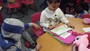 Our Kindergarteners buddy read to Preschoolers!!!! :) This was so fun!!!