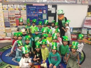Miller has some silly "Leprechauns"! :) Thank you for the cute hats, Mrs. Jarouche!