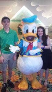 Ryan and I eating breakfast with Donald Duck!