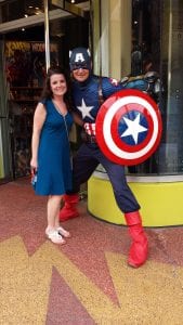 I stood in line all by myself to get a picture with Captain America for my students! :)