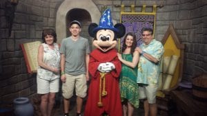 My family and I with Mickey Mouse at Hollywood Studios!