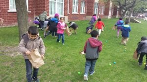 We had fun with a math egg hunt outside!