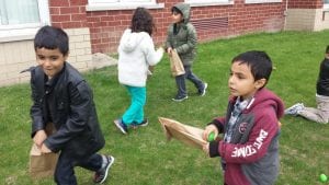 We had fun with a math egg hunt outside!