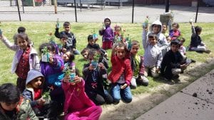 We planted flowers for mom!!!