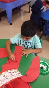 Here we are making our strawberry!!!