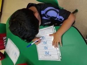 We are tracing the letters in our names!