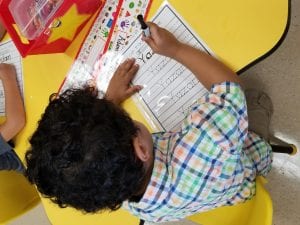We are tracing the letters in our names!