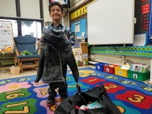 We got to shop at school for a winter coat!