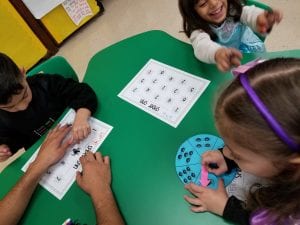  We are matching the quantity with the number during Spider Math Spin!