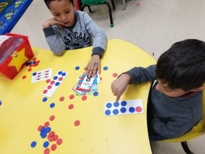 We are practicing showing the quantity for a number using a ten frame.