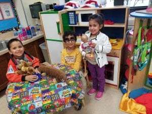 We are using our imagination as we play with our friends!