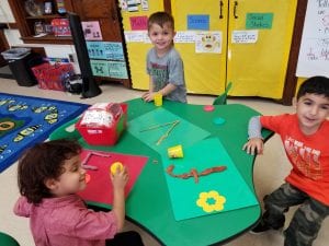 We are practicing identifying uppercase and lowercase letters as we make them out of playdough!