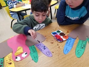 We are practicing showing the quantity to match the number for our Ten Frame Turkeys!