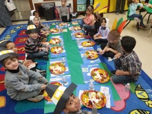 We are enjoying a Thanksgiving feast with our friends!