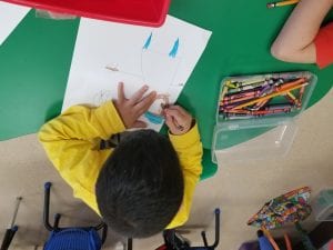 After reading My Lucky Day, by Keiko Kasza, we wrote our opinions about what we think Bear would make pig for dinner when pig visits him. 
