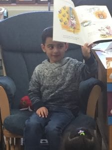 Look how proud he is to read to the group!!!!