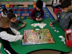 We learned how to take turns, recognize colors, and follow directions while playing Candyland!!! (Mrs. Mehrhof's favorite game!!!)