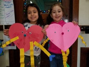 These heart people are colored to show who is in our family! The pink shows we have only sisters. The blue shows we have only brothers. The red shows we have both brothers and sisters. :)