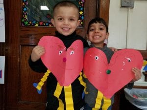 These heart people are colored to show who is in our family! The pink shows we have only sisters. The blue shows we have only brothers. The red shows we have both brothers and sisters. :)