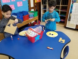 We used 2D shapes to make the face of our lion!