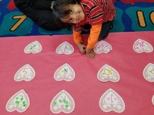 We practiced upper and lowercase letter matching using stickers!