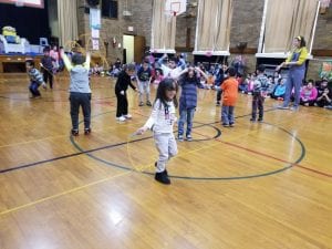 Here we are...jump roping in front of the whole school!!! Yay...Young 5s and Kindergarten!