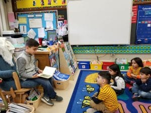 Here is our new friend from Mrs. Patterson's class! He chose to come and read our class in informational book about bears! How sweet!