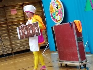 We learned about fractions at the Superhero Math show!