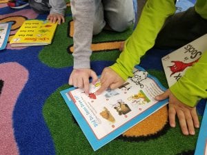 We used the back of our article to work with a buddy to find the characters that looked like they were illustrated by Dr. Seuss!