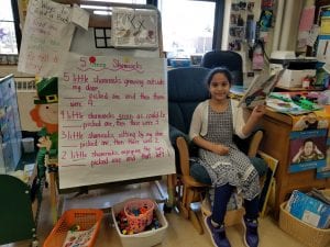 We had a friend from Mrs. Patterson's class read to us too!