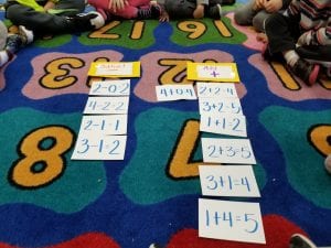 We sorted math problems by addition and subtraction by identifying the symbol!