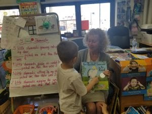 Dr. Chochol read "How Rocket Learned to Read" by Tad Hills.