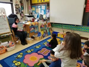 We had a friend from Mrs. Habhab's class read to us today!!!