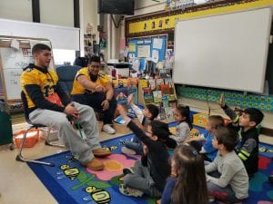 The Fordson football team visited our classroom! They read to us too!!!