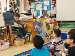 We had a friend from Kindergarten read to us!!!