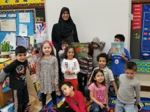 Mrs. Hassan, principal from Becker, read us a story!!!